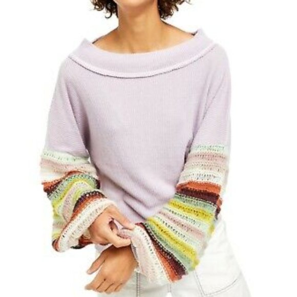 Free People Sweaters - NWT Free People Mist Lilac Cha Cha Sweater Size M